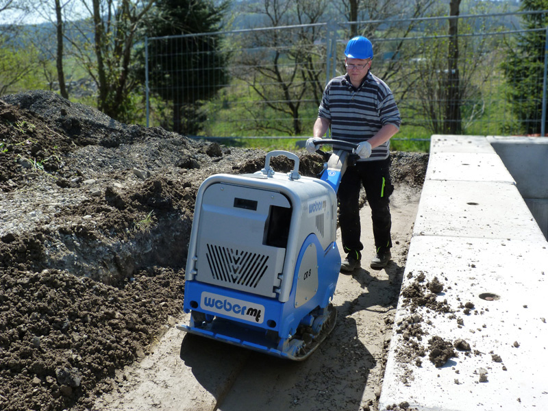 Drążek sterujący i konstrukcja zagęszczarki Weber CR 8